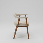 Elowen Bouclé Dining Set with Sculpted Wood Table