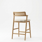 Elowen Cane Bar Chair | Modern Upholstered Counter Stool