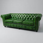 Emerald Chesterfield Leather Sofa | Luxury Green Tufted Couch