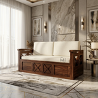 FlexiWood Sofa Cum Bed | Wooden Sofa Bed with Storage
