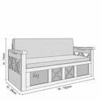 FlexiWood Sofa Cum Bed | Wooden Sofa Bed with Storage