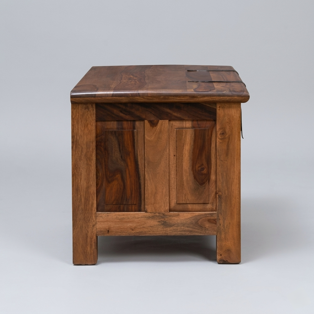 HeritageCraft Solid Wood Storage Trunk | Rustic Wooden Blanket Chest