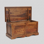 HeritageWood Solid Wood Storage Trunk | Traditional Wooden Blanket Trunk Chest