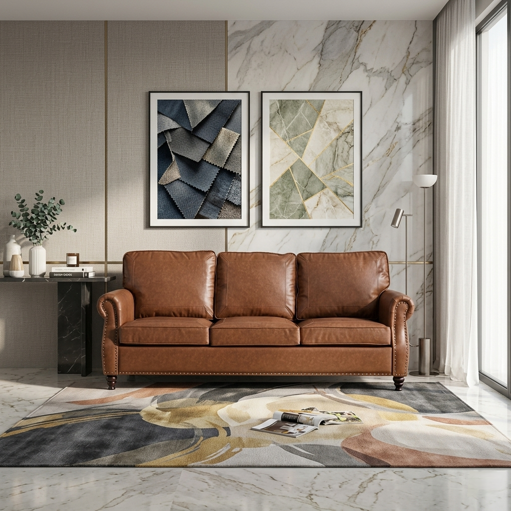 Hudson Vintage Leather Sofa | Modern Classic 3 Seater