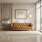 Chesterfield Leather Sofa 4 Seater | Luxury Tufted Vintage Couch