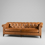 Chesterfield Leather Sofa 4 Seater | Luxury Tufted Vintage Couch