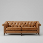 Chesterfield Leather Sofa 4 Seater | Luxury Tufted Vintage Couch