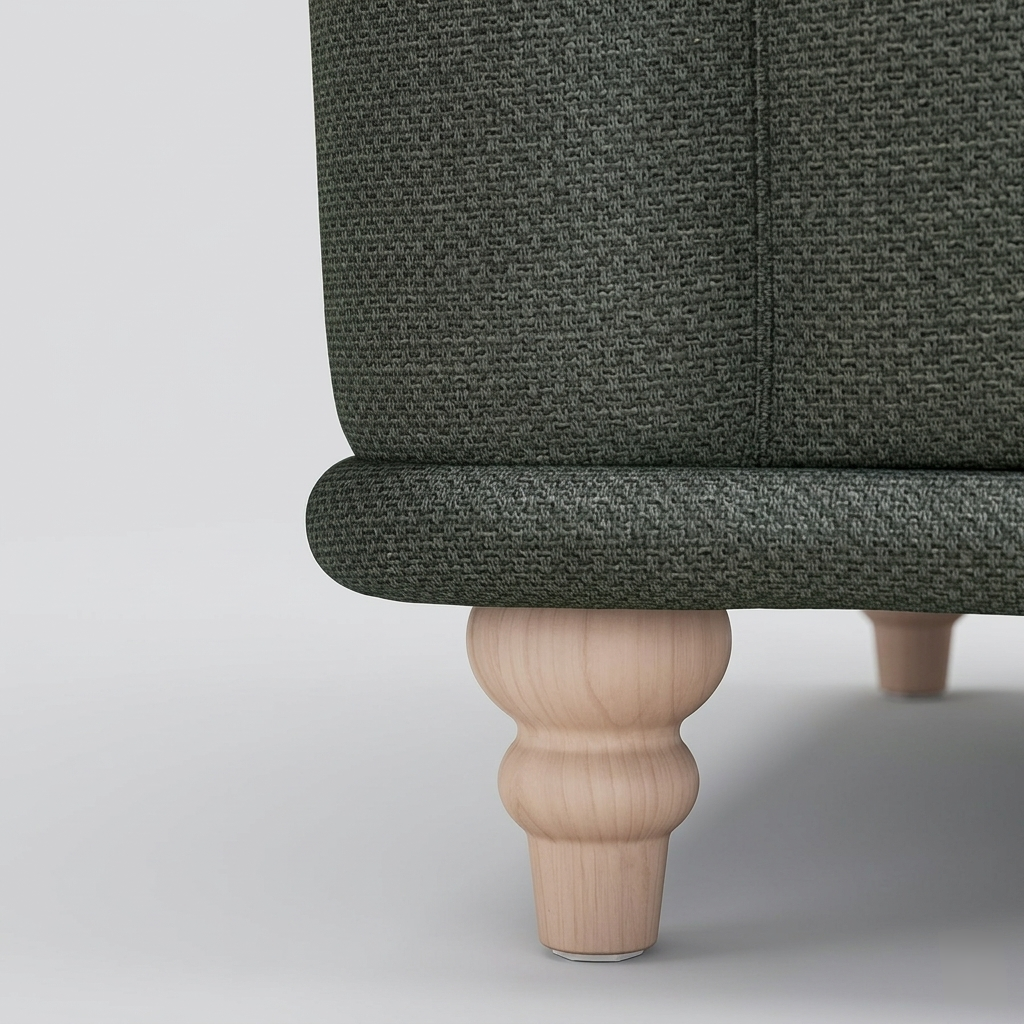 Velmora Channel Tufted Sofa | Modern 3 Seater Fabric Sofa with Curved Arms
