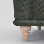 Velmora Channel Tufted Sofa | Modern 3 Seater Fabric Sofa with Curved Arms