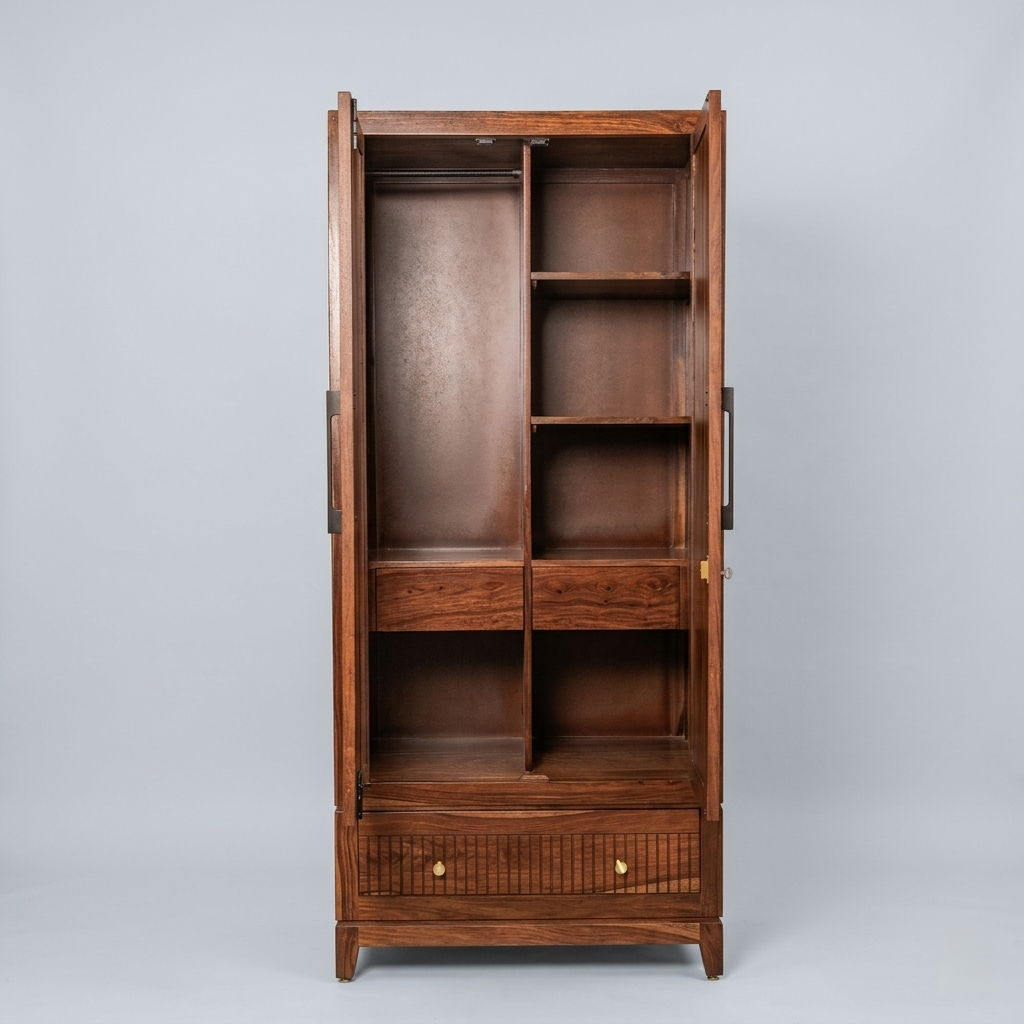 Zyra Cane Wooden Wardrobe