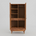 Solid Sheesham Wood Cane Wardrobe
