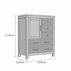 Averra Multi Storage Wooden Cabinet | Chest of Drawers with Door & Organizer Design