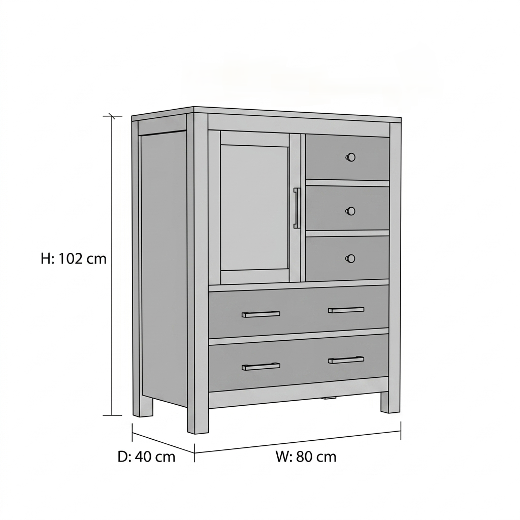 Averra Multi Storage Wooden Cabinet | Chest of Drawers with Door & Organizer Design