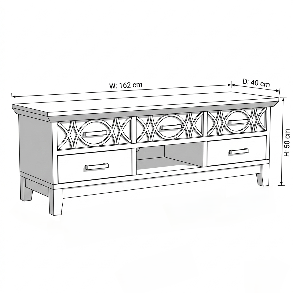 Designer Solid Wood TV Unit | Modern Entertainment Console