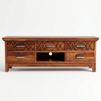 Designer Solid Wood TV Unit | Modern Entertainment Console