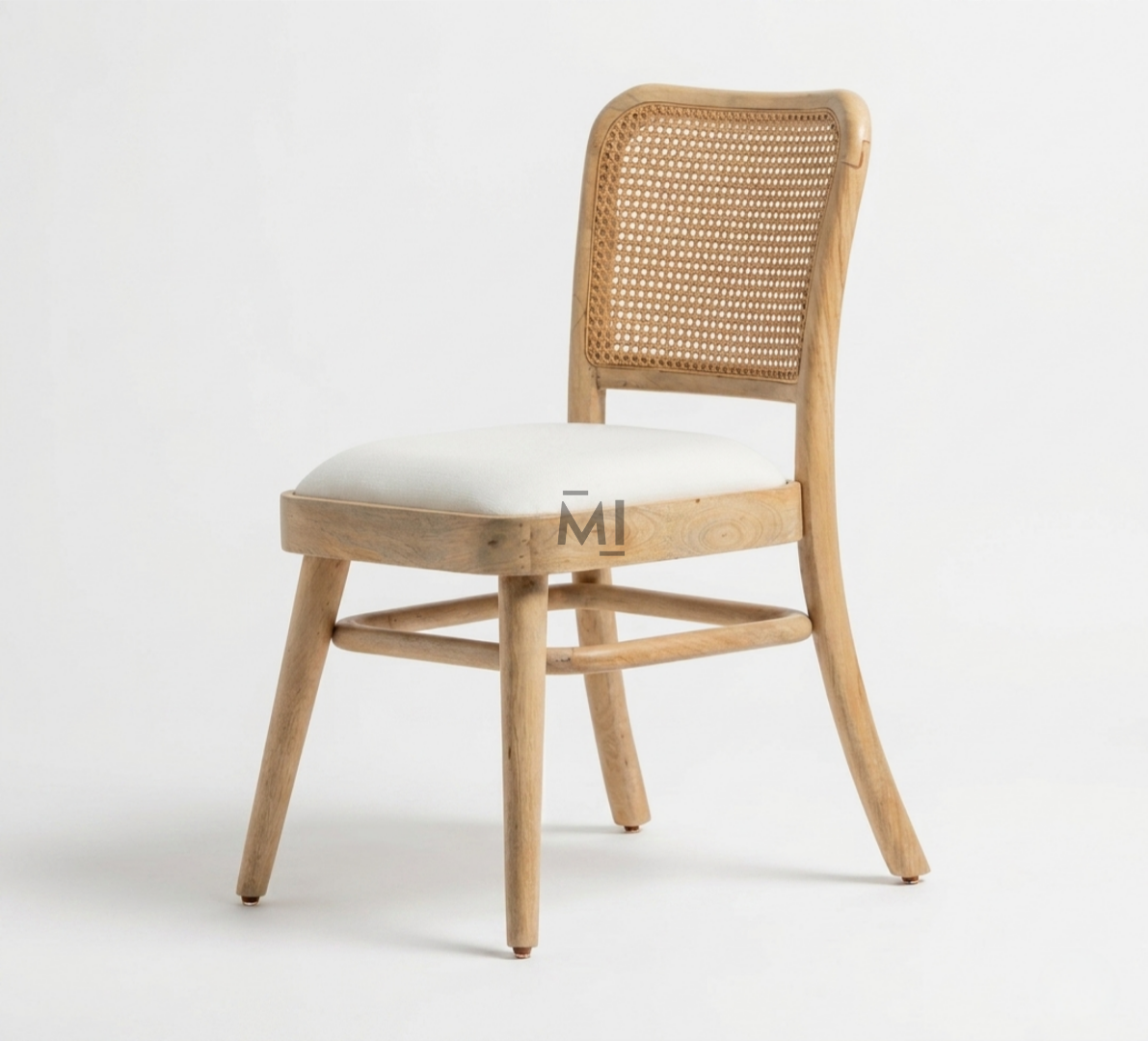 Linea Rattan Solid Wood Dining Chair | Modern Rattan Upholstered Chair