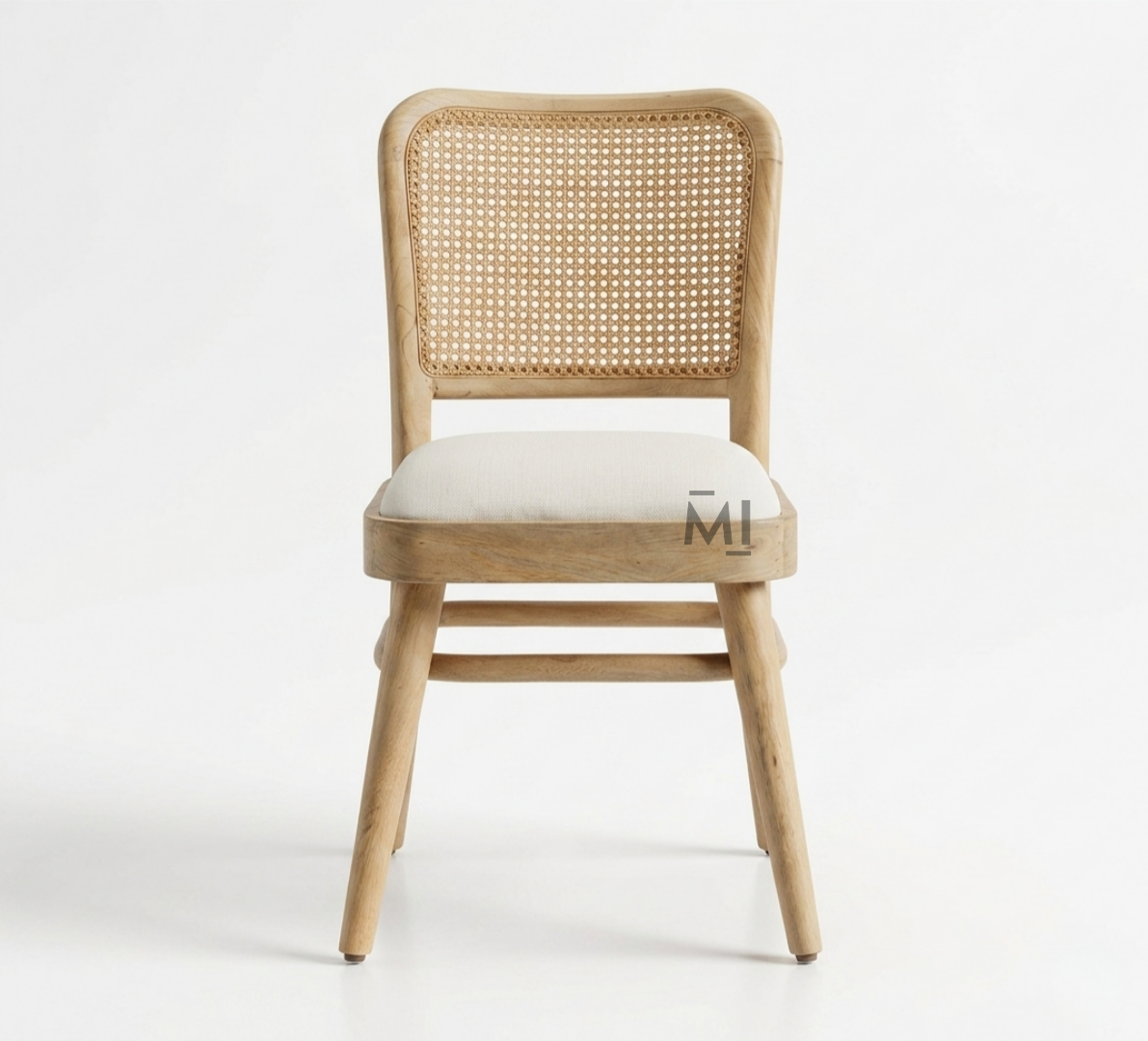 Linea Rattan Solid Wood Dining Chair | Modern Rattan Upholstered Chair