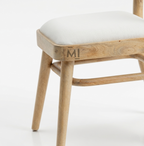 Linea Rattan Solid Wood Dining Chair | Modern Rattan Upholstered Chair