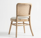 Linea Rattan Solid Wood Dining Chair | Modern Rattan Upholstered Chair
