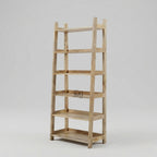 Linea Ladder Wooden Bookshelf | Minimal Open Shelf Storage Unit