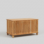 Minimalist wooden blanket chest with hidden lift-top storage