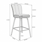 Luna Upholstered Bar Chair | Modern Fabric Counter Stool