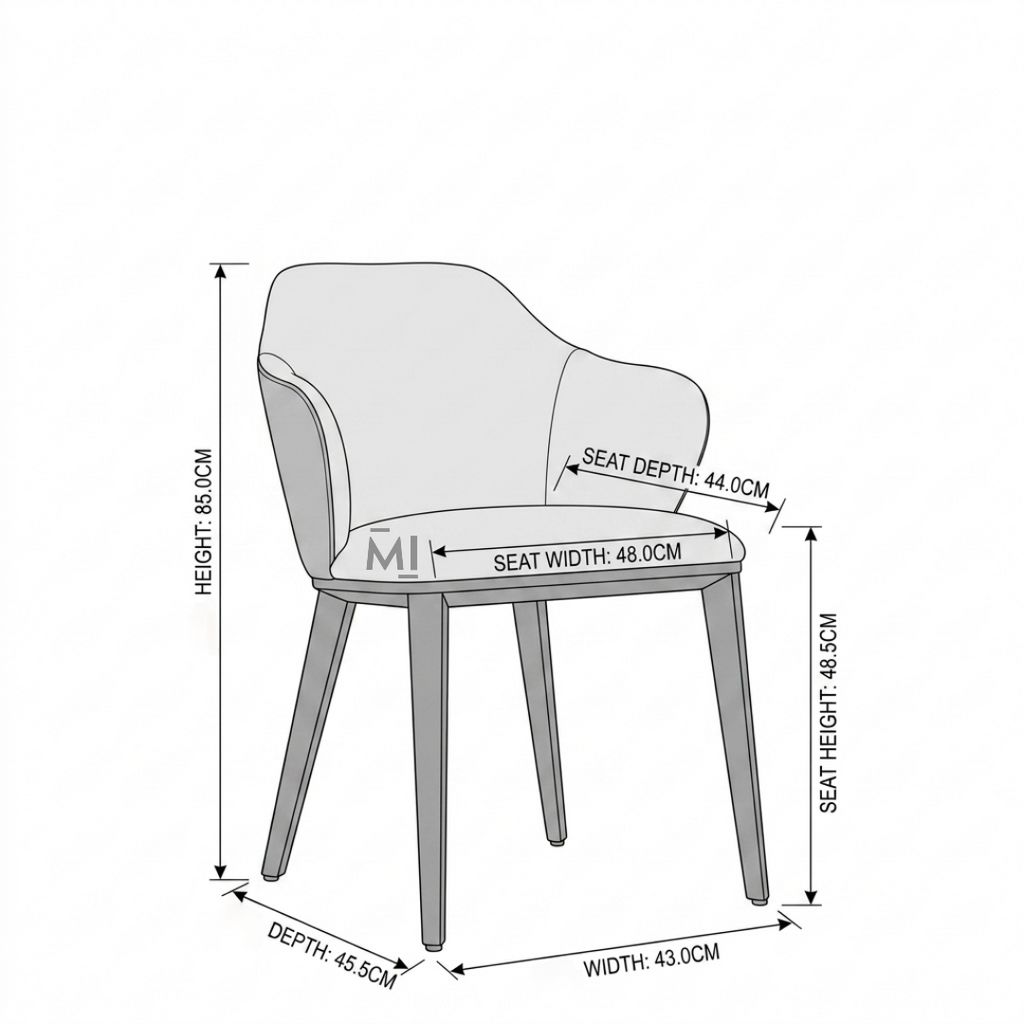 Lunora Upholstered Dining Chair | Modern Curved Accent Dining Seat