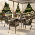 LuxeWeave Outdoor Dining Chair | Modern Rope Patio Armchair