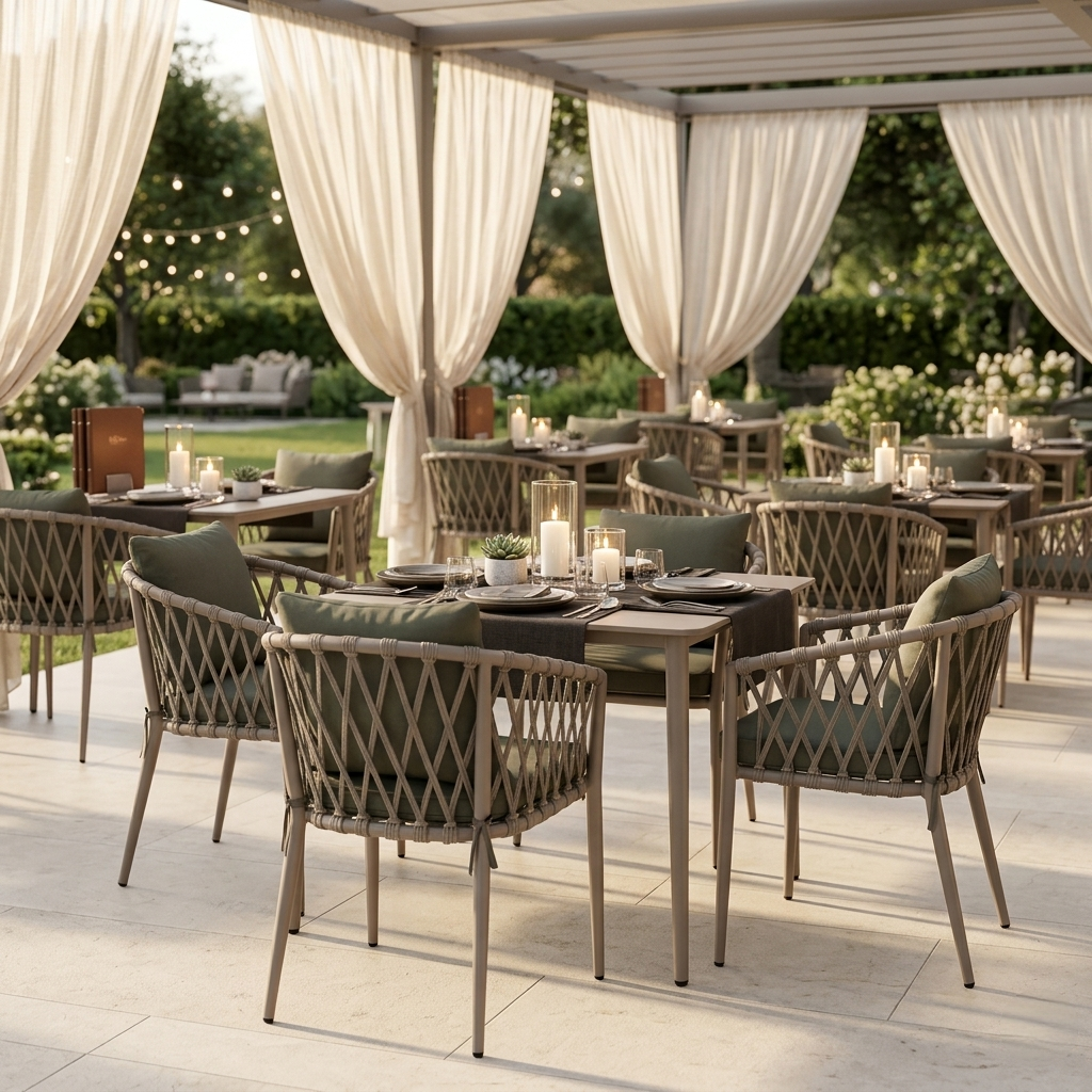 LuxeWeave Outdoor Dining Chair | Modern Rope Patio Armchair