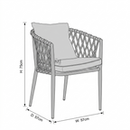 LuxeWeave Outdoor Dining Chair | Modern Rope Patio Armchair