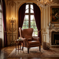 Luxury Leather Wingback Chair | Classic High Back Accent Armchair