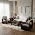 Luxury Solid Wood Sofa Set | Contemporary Wooden Living Room Furniture