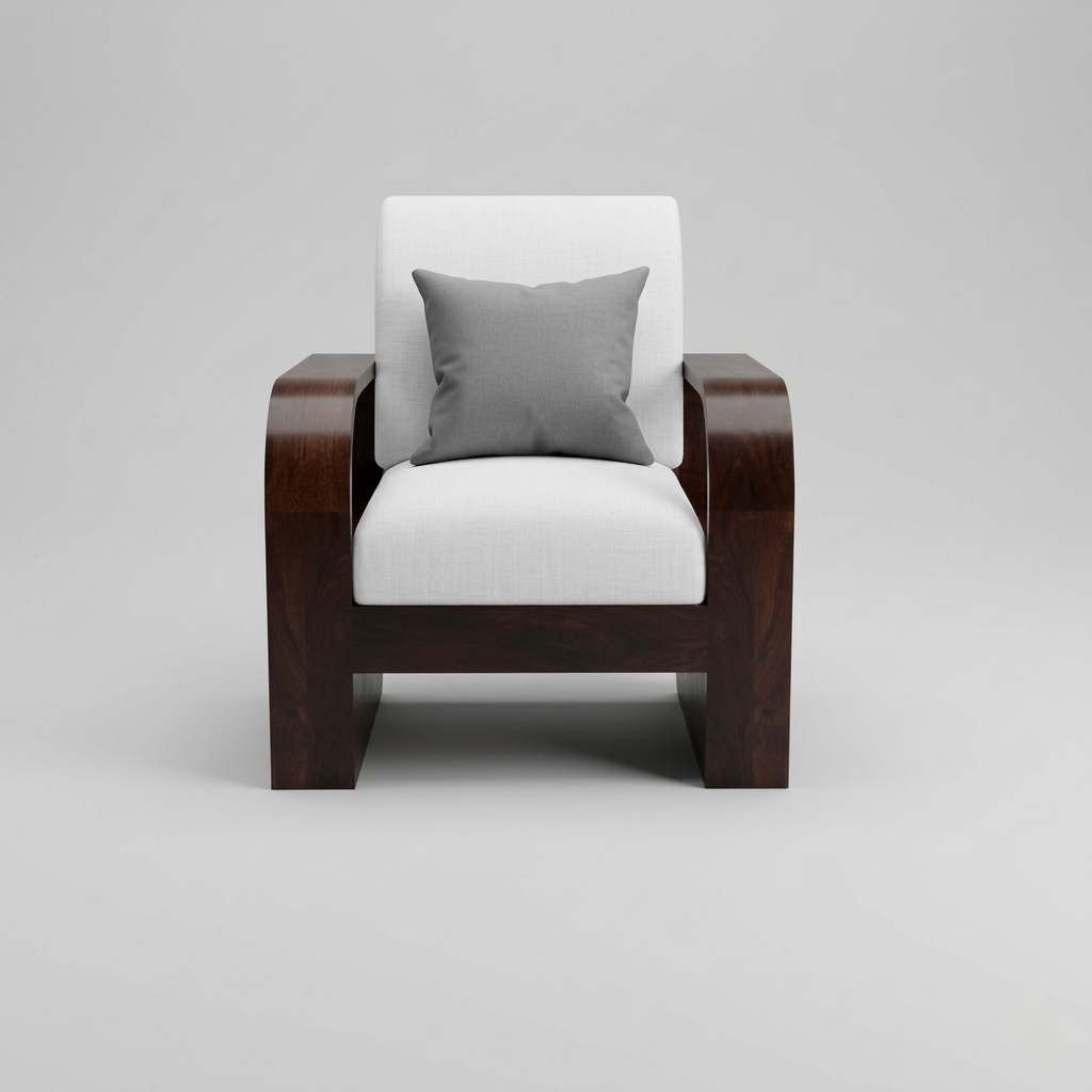 Luxury Solid Wood Sofa Set | Contemporary Wooden Living Room Furniture