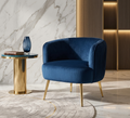 Luxury Velvet Barrel Accent Chair with Gold Metal Legs