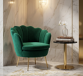 Luxury Velvet Shell Accent Chair | Modern Upholstered Lounge Chair with Gold Legs