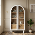 Modern Arched Crockery Cabinet | Wooden Display Storage Unit