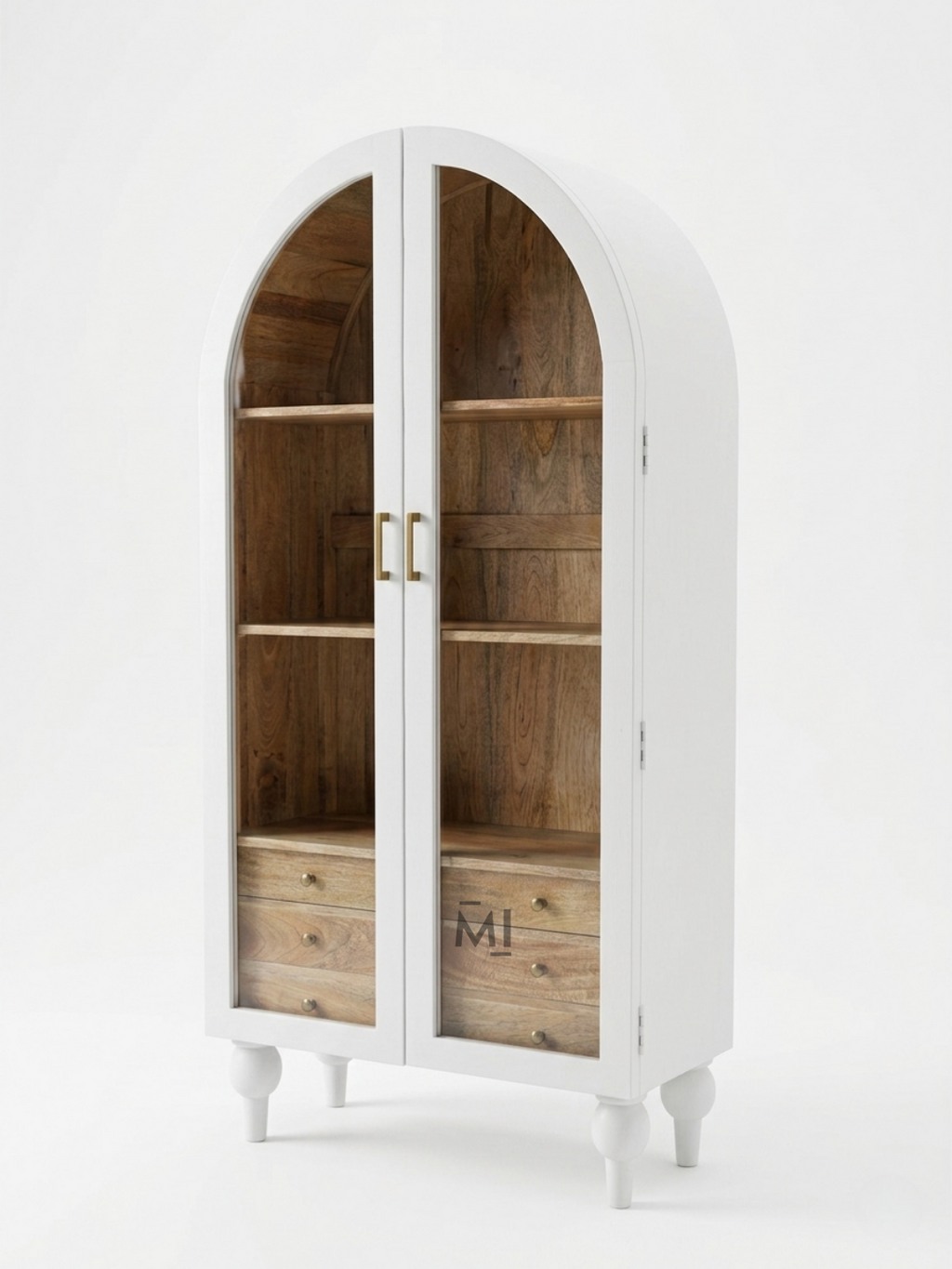 Modern Arched Crockery Cabinet | Wooden Display Storage Unit