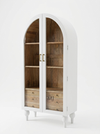 Modern Arched Crockery Cabinet | Wooden Display Storage Unit