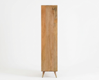 Modern Cane Crockery Unit | Wooden Display Cabinet