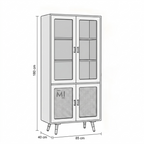 Modern Cane Crockery Unit | Wooden Display Cabinet