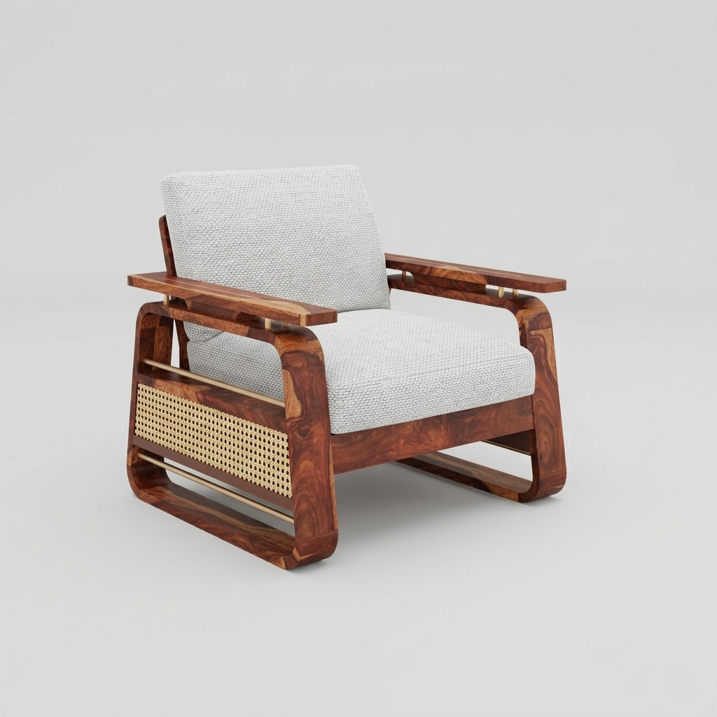 Modern Solid Wood Sofa Set | Contemporary Wooden Living Room Furniture