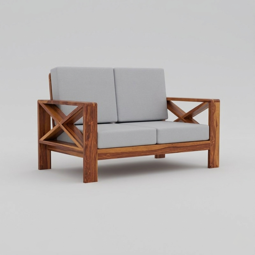 Modern Solid Wood Sofa Set | Luxury Contemporary Living Room Furniture