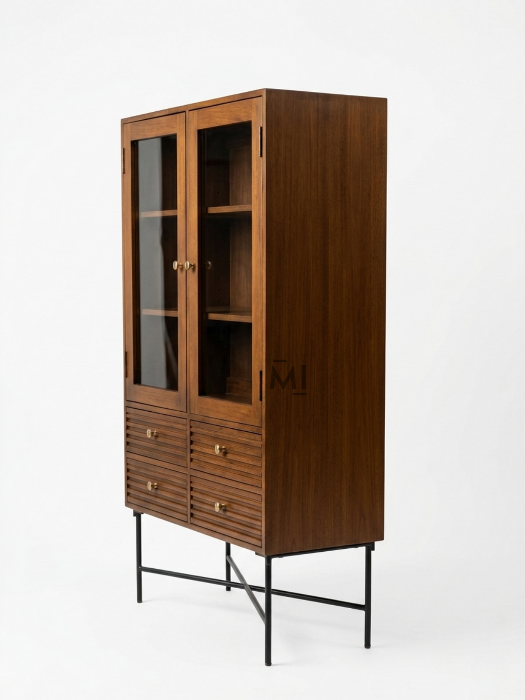 Modern Wooden Crockery Cabinet | Glass Display Storage Console