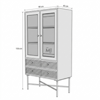 Modern Wooden Crockery Cabinet | Glass Display Storage Console