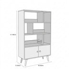 open shelf wooden cabinet with bottom storage size