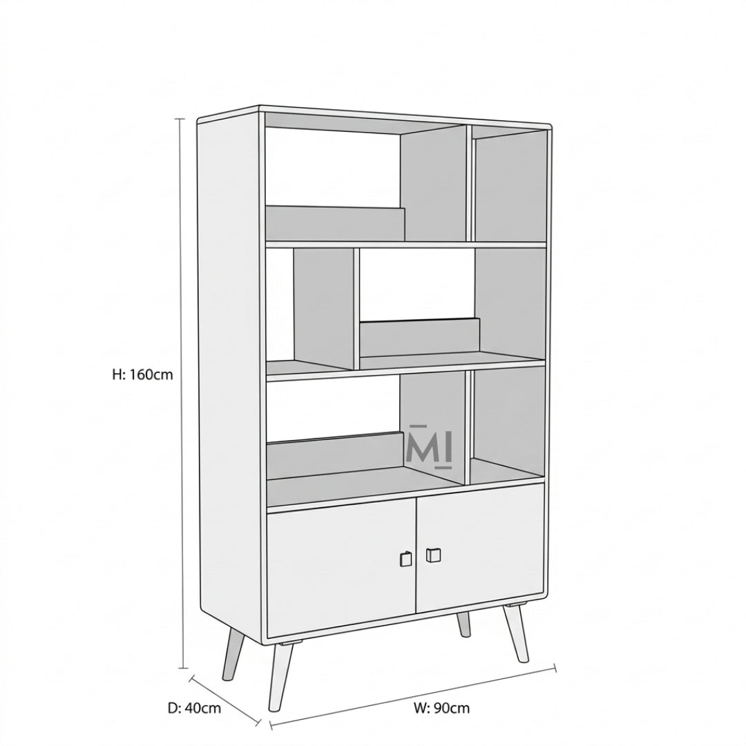 open shelf wooden cabinet with bottom storage size