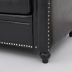 Noir Classic Leather Sofa | Premium Black 3 Seater Couch