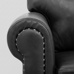 Noir Classic Leather Sofa | Premium Black 3 Seater Couch