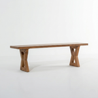 NordicEdge Solid Wood Bench | Modern Geometric Wooden Seating Bench