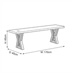 NordicEdge Solid Wood Bench | Modern Geometric Wooden Seating Bench